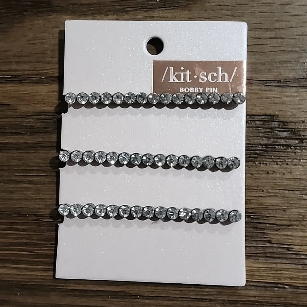 Kitsch Rhinestone Bobby Pins 3 Pack NWT